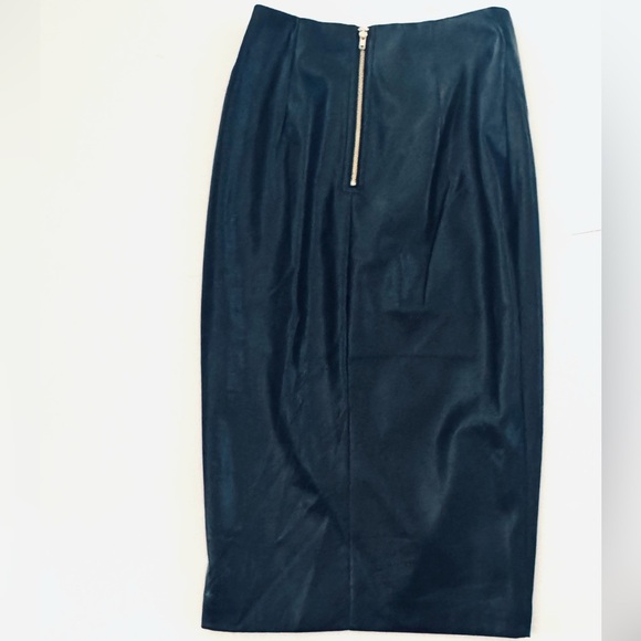 Lulus Mireya Midi Vegan Leather Pencil Skirt w/Slit, Black, Size XS NWT - Picture 7 of 12